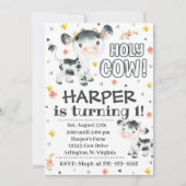 牛誕生日招待状ホーリーカウー招待状 招待状 (正面)
