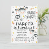 牛誕生日招待状ホーリーカウー招待状 招待状 (スタンド正面)