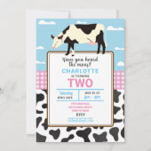 牛誕生日招待状2番目の聖い牛パーティー招待状 招待状 (正面)