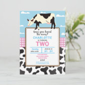 牛誕生日招待状2番目の聖い牛パーティー招待状 招待状 (スタンド正面)