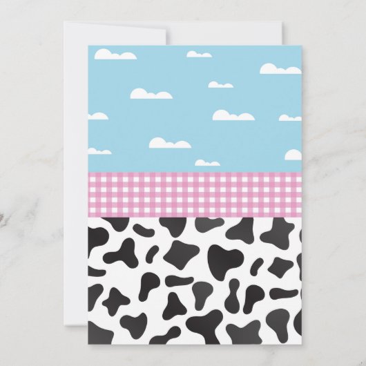 牛誕生日招待状2番目の聖い牛パーティー招待状 招待状 (裏面)