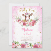 牛誕生日招待状 招待状 (正面)