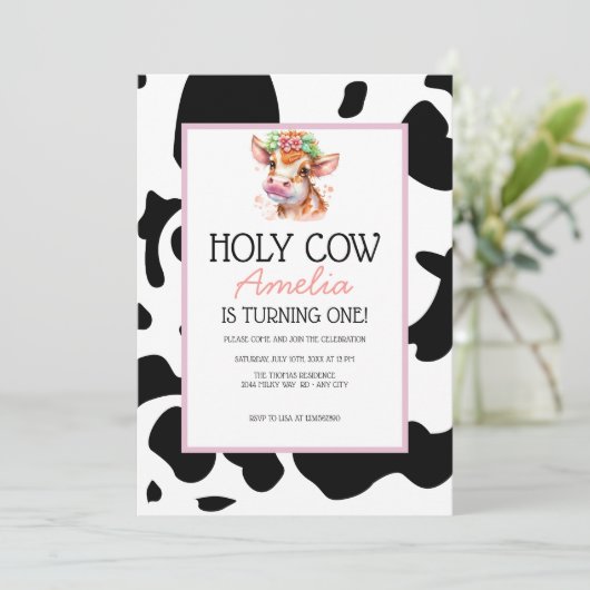 牛誕生日 招待状 (スタンド正面)