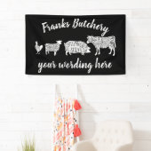 牛豚肉肉肉切りアート小型ホルダー 横断幕 (インサイチュ)