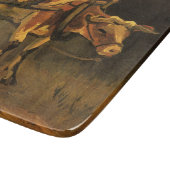 牛赤と白付きカート(ビンセント・ファン・ゴッホ) カッティングボード (角)