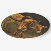 牛赤と白付きカート(ビンセント・ファン・ゴッホ) ペーパープレート (アングル)