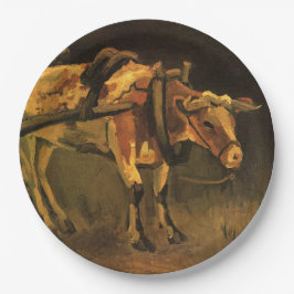 牛赤と白付きカート(ビンセント・ファン・ゴッホ) ペーパープレート