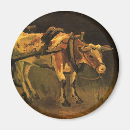 牛赤と白付きカート(ビンセント・ファン・ゴッホ) マグネット