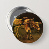牛赤と白付きカート(ビンセント・ファン・ゴッホ) 缶バッジ (正面&裏面)