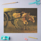 牛赤と白付きカート(ビンセント・ファン・ゴッホ) 薄葉紙 (クラフト)
