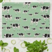 牛農場動物パターン キッチンタオル (折り畳み)