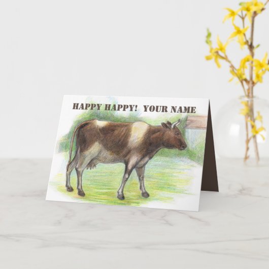 牛農場 カード (黄色い花)