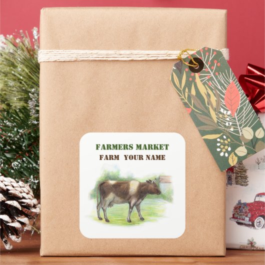 牛農場 スクエアシール (クリスマス)