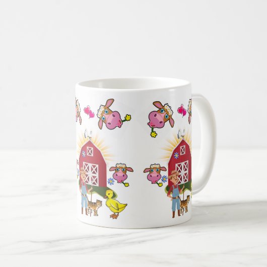 牛農家ファームイエローダックマグ コーヒーマグカップ (正面右)