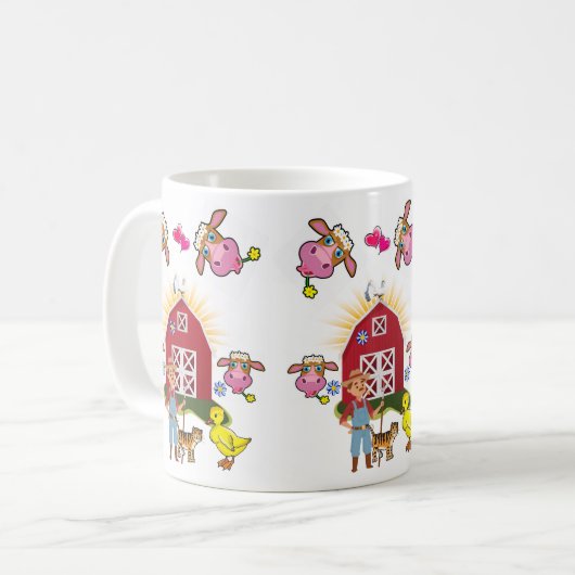 牛農家ファームイエローダックマグ コーヒーマグカップ (正面左)