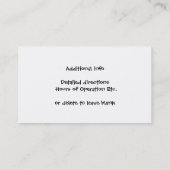 牛農業のビーフ牧場 名刺 (裏面)