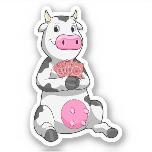 牛追いトランプのポーカーとトランプのポーカー シール (正面)