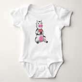 牛追いトランプのポーカーとトランプのポーカー ベビーボディスーツ (正面)