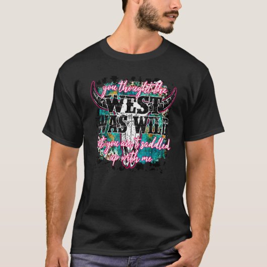 牛追い牛のスカルお前は俺と一緒に背負ってない Tシャツ (正面)