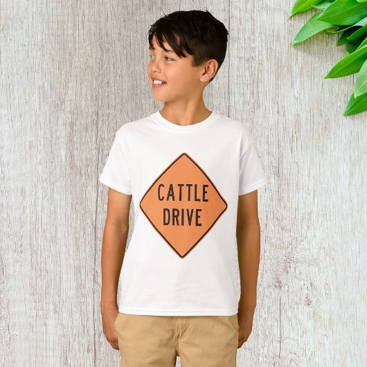 牛追い道路標識 Tシャツ