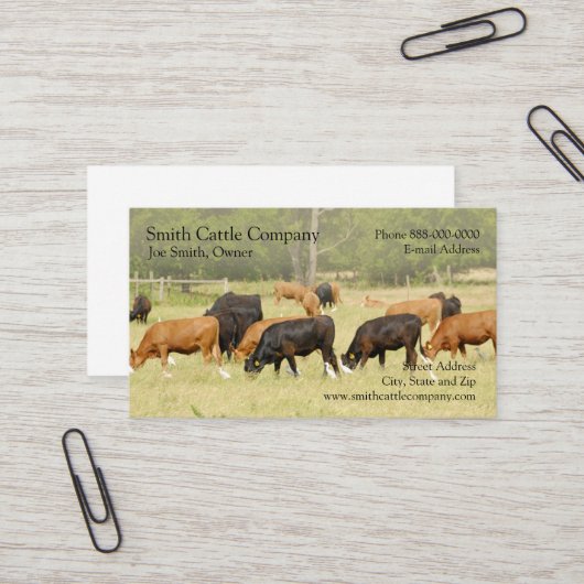 牛酪農業者の名刺 名刺 (正面/裏面インサイチュ)