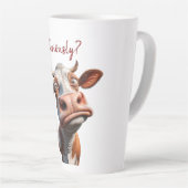 牛間抜けは「マジで？」 おもしろい引用文デザイン カフェラテマグ (右アングル)