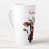 牛間抜けは「マジで？」 おもしろい引用文デザイン カフェラテマグ (左アングル)