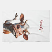 牛間抜けは「マジで?」 おもしろい引用文デザイン キッチンタオル (横)