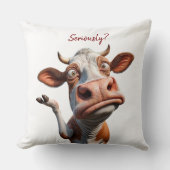 牛間抜けは「マジで?」 おもしろい引用文デザイン クッション (正面)