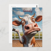 牛間抜けは「マジで？」 おもしろい引用文デザイン ポストカード (正面/裏面)