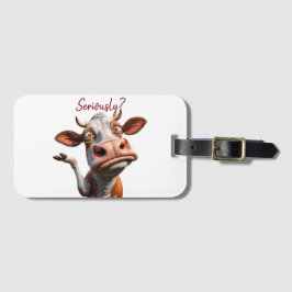 牛間抜けは「マジで?」 おもしろい引用文デザイン ラゲッジタグ