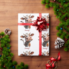 牛間抜けは「マジで?」 おもしろい引用文デザイン ラッピングペーパー