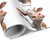 牛間抜けは「マジで？」 おもしろい引用文デザイン ラッピングペーパー (ロールコーナー)