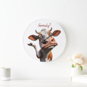 牛間抜けは「マジで？」 おもしろい引用文デザイン ラージ壁時計 (ホーム)