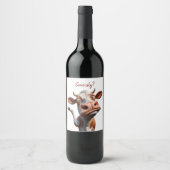 牛間抜けは「マジで?」 おもしろい引用文デザイン ワインラベル (正面)