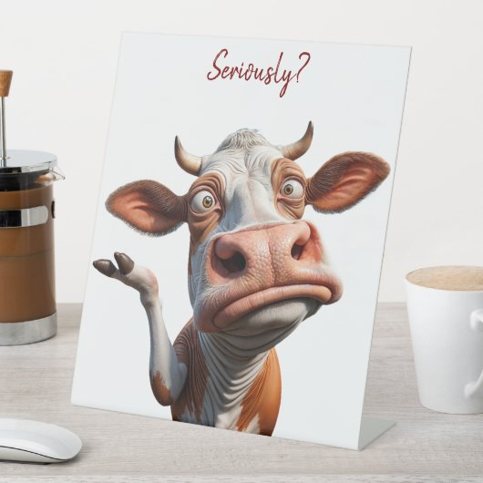 牛間抜けは「マジで？」 おもしろい引用文デザイン 台座サイン (インサイチュ)