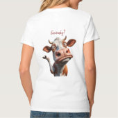 牛間抜けは「マジで？」 おもしろい引用文デザイン Tシャツ (裏面)