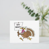 牛間抜け肉食べ標識漫画 ポストカード (スタンド正面)