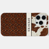 牛革とレザーのモノグラム入り Case-Mate iPhoneケース (裏面 (横))