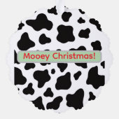 牛革に赤文字で"Mooey Chriastmas" オーナメントカード (裏面)