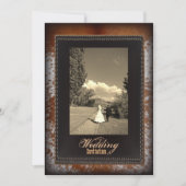 牛革カウボーイカントリーウェスタン結婚式招待状 招待状 (正面)