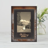 牛革カウボーイカントリーウェスタン結婚式招待状 招待状 (スタンド正面)