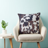 牛革タンブラック&ホワイト模様プリントクッション クッション (椅子)