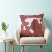 牛革タン及び白色模様プリントクッション クッション (椅子)