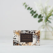 牛革ヒョウ印刷動物の皮膚抽象芸術芸術 名刺 (スタンド正面)