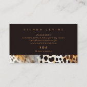 牛革ヒョウ印刷動物の皮膚抽象芸術芸術 名刺 (裏面)