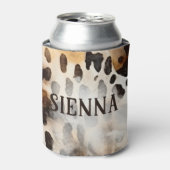 牛革ヒョウ印刷動物の皮膚抽象芸術芸術 缶クーラー (缶正面)
