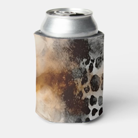 牛革ヒョウ印刷動物の皮膚抽象芸術芸術 缶クーラー (缶裏面)