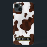 牛革フェイク斑点ありパーソナライズされた iPhone 13ケース<br><div class="desc">あなたはの牧場、カウボーイ/女性のカーボーイ、あるいはアメリカの古い西テーマを愛する人など、この斑点のある茶色と白い牛の隠れパターンは、あなたの西スタイルに合わせるのに最適である。アニマルプリントグラフィックは牛の毛/毛のように作られている。この美しいオリジナル牛のデザインは田舎の精神を引き出すだろう。簡単にあなたの名前を白で追加する黒の銘板にカスタマイズする。もし文字を調整する必要があるもしか、パターンのサイズを変更する必要がある場合は、「そカスタマイズの」を選択する。</div>