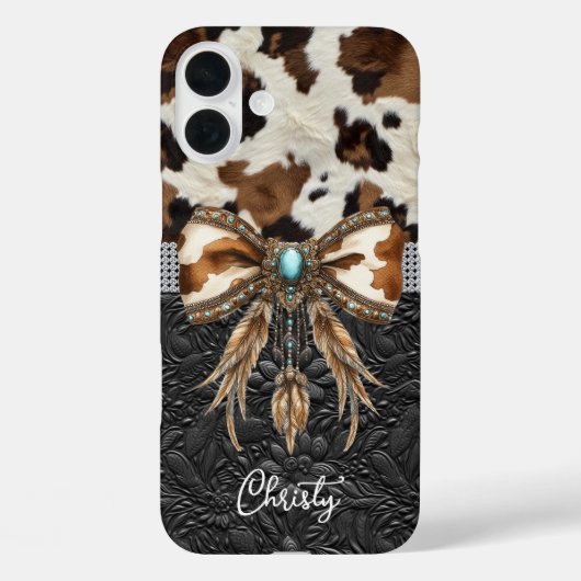牛革ブラックレザージュエルボウ Case-Mate iPhoneケース (裏面)